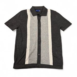 Kohl's - Apt 9 - Charcoal and Light Gray Button-Front Sweater Polo - NEW (s)